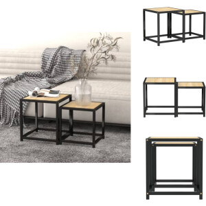 vidaXL Theetafel - Theetafels - Bijzettafel - Salontafel - Salontafels 2 st MDF sonoma eikenkleurig