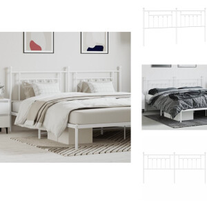 vidaXL Hoofdbord - Hoofdborden - Hoofdeinde - Metalen Hoofdbord - Hoofdbord 200 cm metaal wit