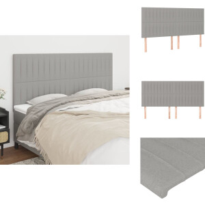 vidaXL Hoofdbord - Hoofdborden - Hoofdeinde - Houten Hoofdbord - Hoofdborden 4 st 90x5x78/88 cm stof lichtgrijs