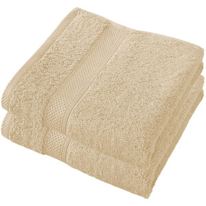 De Witte Lietaer Handdoek Stephanie Sand - Set 2 stuks - 50 x 100 cm - Beige - Katoen