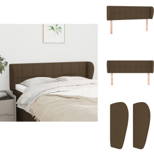 vidaXL Hoofdbord - Hoofdborden - Hoofdeinde - Houten Hoofdbord - Hoofdbord met randen 147x23x78/88 cm stof donkerbruin