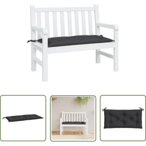 vidaXL Tuinkussen - Palletkussen - Tuinbankkussen 100x50x7 cm oxford stof zwart - Buitenkussen - Lounge Kussen - Relax Kussen