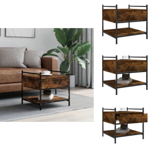 vidaXL Salontafel - Salontafels - Bijzettafel - Banktafel - Salontafel 50x50x50 cm bewerkt hout gerookt eikenkleurig