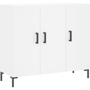 vidaXL - Dressoir - 90x34x80 - cm - bewerkt - hout - wit