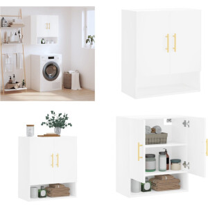 vidaXL - Wandkast - 60x31x70 - cm - bewerkt - hout - wit