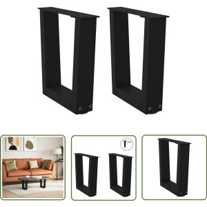 vidaXL Zwarte Eettafelpoten - Eettafelpoten - Salontafelpoten 2 st V-vormig 40x(30-31,3) cm staal zwart - Metalen Eettafelpoten - V-vormige Eettafelpoten - Eettafel Onderstel