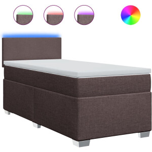 vidaXL - Boxspring - met - matras - stof - donkerbruin - 80x200 - cm