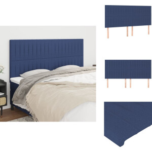 vidaXL Hoofdbord - Hoofdborden - Hoofdeinde - Houten Hoofdbord - Hoofdborden 4 st 100x5x78/88 cm stof blauw