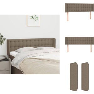 vidaXL Hoofdbord - Hoofdborden - Hoofdeinde - Houten Hoofdbord - Hoofdbord met randen 147x16x78/88 cm stof taupe