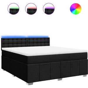 vidaXL - Boxspring - met - matras - stof - zwart - 180x200 - cm