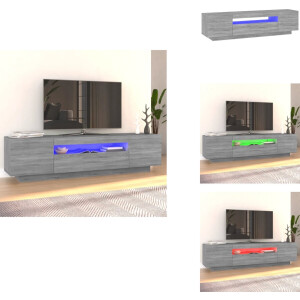 vidaXL Tv-kast - Tv-kasten - Tv-meubel - Hifi-meubel - Tv-meubel met LED-verlichting 160x35x40 cm grijs sonoma eiken