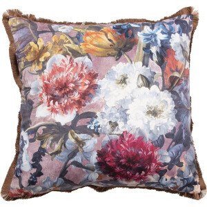 Clayre & Eef Sierkussen 45x45 cm Roze Wit Synthetisch Bloemen