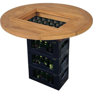 vidaXL - Tafelblad - voor - bierkrat - 70 - cm - teakhout