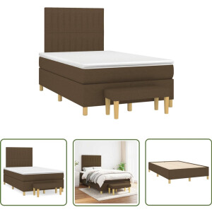 vidaXL Slaapcomfort - Boxspring - Boxspring met matras stof donkerbruin 120x190 cm - Boxspringbed - Tweepersoonsbed - Bruine Boxspring