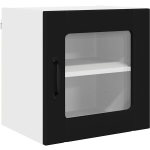 vidaXL - Keuken - Kast - met - plank - Zwart - 40 - x - 31 - x - 40 - cm - Bewerkt - hout