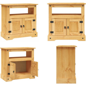 vidaXL Tv-meubel Mexicaans grenenhout Corona-stijl 80x43x78 cm - Tv-meubel - Tv-meubel - Hifi-kast - Hifi-<a title="kast vergelijken" href="https://furn.nl/kasten">kasten</a>