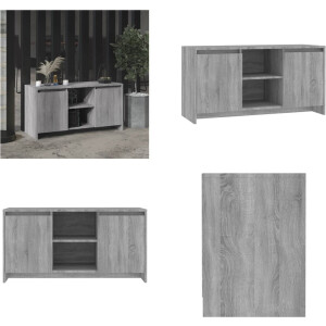 vidaXL Tv-meubel 102x37,5x52,5 cm bewerkt hout grijs sonoma eikenkleur - Tv-meubel - Tv-meubelen - Tv-kast - Televisiemeubel