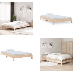 vidaXL Bed stapelbaar 90x190 cm massief grenenhout - Stapelbaar Bed - Stapelbare Bedden - Slaapmeubel - Bedframe