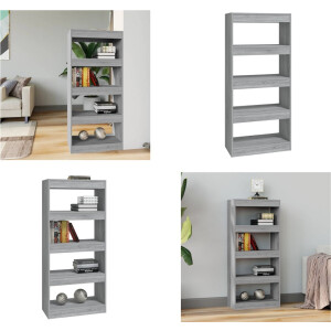 vidaXL Boekenkast/kamerscherm 60x30x135 cm bewerkt hout grijs sonoma - Boekenkast - Boekenkasten - Houten Boekenkast - Kamerscherm