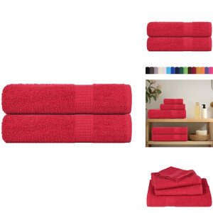 vidaXL Handdoek - Handdoeken - Badhanddoek - Badlaken - Douchehanddoeken 2 st 70x140 cm 360 g/m² 100% katoen rood