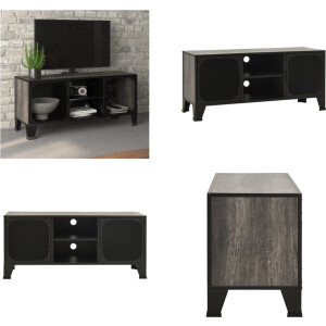 vidaXL - Tv-meubel - 105x36x47 - cm - metaal - en - MDF - grijs