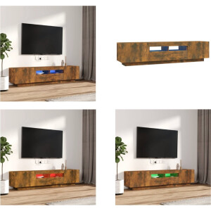 vidaXL - 2-delige - Tv-meubelset - met - LED - bewerkt - hout - gerookt - eikenkleurig