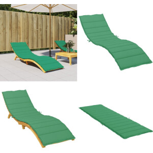 vidaXL Ligbedkussen 200x60x3 cm oxford stof groen - Ligbedkussen - Ligbedkussens - Kussen Loungekussen - Stoelkussen