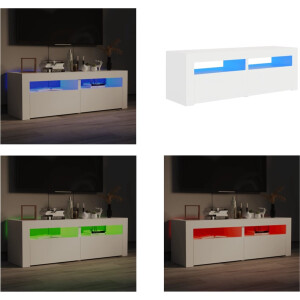 vidaXL - Tv-meubel - met - LED-verlichting - 120x35x40 - cm - wit