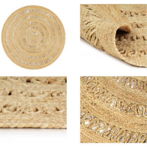 vidaXL - Vloerkleed - handgemaakt - 150 - cm - gevlochten - jute