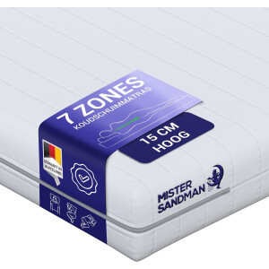 Matras - 120x190 - 7 zones - koudschuim - premium plus tijk - 15 cm - Gemiddeld