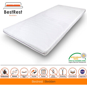 Cooltouch Topdekmatras - Nasa Traagschuim topper - 80x200cm - ca. 7 cm dik