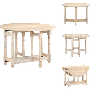 vidaXL Eettafel - Eettafels - Houten Eettafel - Houten Eettafels - Eettafel rond 110x76 cm massief mangohout