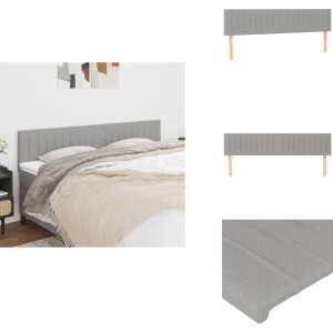 vidaXL Hoofdbord - Hoofdborden - Hoofdeinde - Houten Hoofdbord - Hoofdborden 2 st 90x5x78/88 cm stof lichtgrijs