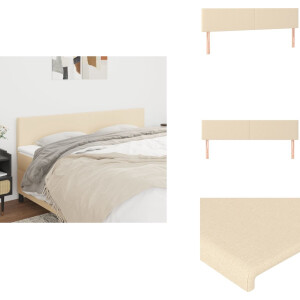 vidaXL Hoofdbord - Hoofdborden - Hoofdeinde - Houten Hoofdbord - Hoofdborden 2 st 90x5x78/88 cm stof crèmekleurig
