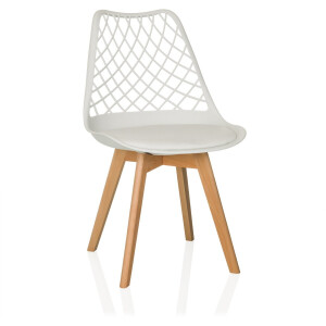 Bezoekersstoel / kuipstoel SCANDI HOL kunststof wit hjh LIVING