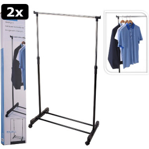 2x Kledingrek enkel 80x43x160cm