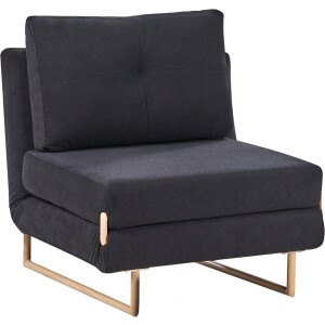 BELIANI JERSLEV - 1-zits slaapbank - Zwart - Polyester