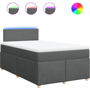 vidaXL - Boxspring - met - matras - stof - donkergrijs - 120x200 - cm