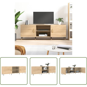 vidaXL Tv Kast - Televisiekast - Tv-meubel 150x30x50 cm bewerkt hout sonoma eikenkleurig - Tv Meubel - Salontafel - Houten Tv Stand
