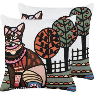 BELIANI MEHSANA - Sierkussen set van 2 - Multicolor - 50 x 50 cm - Katoen