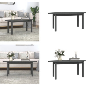 vidaXL Salontafel 110x55x45 cm massief grenenhout grijs - Salontafel - Salontafels - Tafel - Bijzettafel
