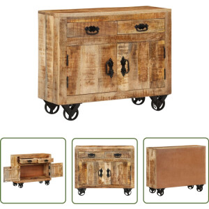 vidaXL Vintage Dressoir - Dressoir - Dressoir 80x30x65 cm massief ruw mangohout - Mango Wood Furniture - Landelijk Dressoir - Salontafel