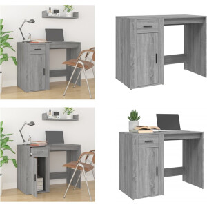 vidaXL Bureau 100x49x75 cm bewerkt hout grijs sonoma eikenkleurig - Bureau - Bureaus - Tafel - Tafels