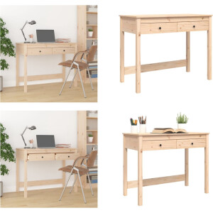 vidaXL - Bureau - met - lades - 100x50x78 - cm - massief - grenenhout