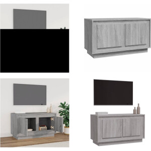 vidaXL Tv-meubel 80x35x45 cm bewerkt hout grijs sonoma eikenkleurig - Tv-meubel - Tv-meubelen - Tv-standaard - Televisiemeubel