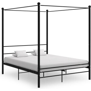 vidaXL - Hemelbedframe - metaal - zwart - 160x200 - cm