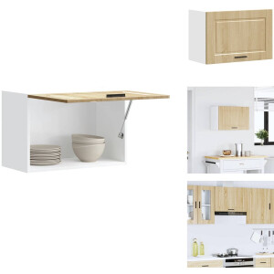 vidaXL Keuken Wandkast - Keuken Wandkasten - Keuken Wandmeubel - Gemonteerde Wandkast - Keukenwandkast Porto bewerkt hout sonoma eikenkleurig