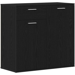 vidaXL - Dressoir - 80x36x75 - cm - bewerkt - hout - zwart - eikenkleurig