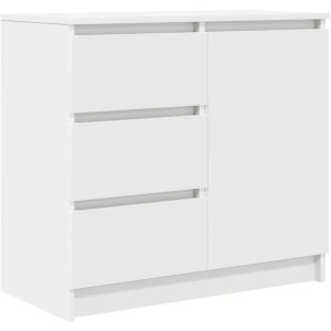 vidaXL - Dressoir - met - lade - 71x35x65 - cm - spaanplaat - wit
