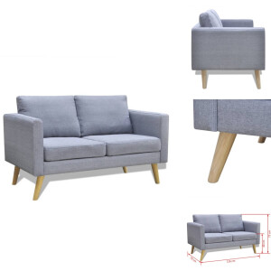 vidaXL Bank - Banken - Bankje - Bankjes - Tweezitsbank stof lichtgrijs